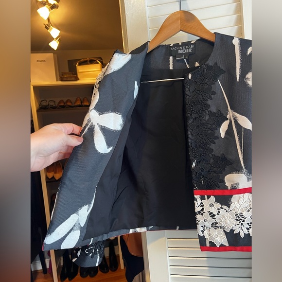 Sachin + Babi Black and White Floral Blazer Resort 2017 - Picture 9 of 12